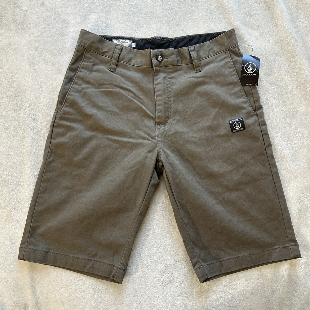 Volcom Men's Brown Vmonty Stretch Chino Short Size 28 New